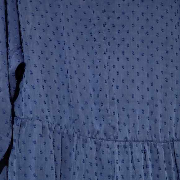 BEAUTIFUL BLUE DOT MAXI DRESS with slip. - Picture 2 of 7